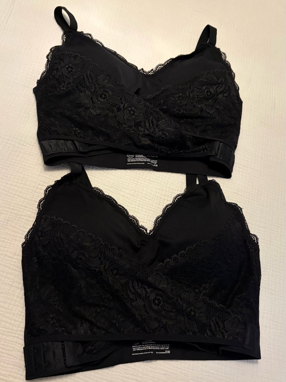 Cara Mia CaraMia Front Close Wrap Black Soft Bra Lot size 3X 3XL